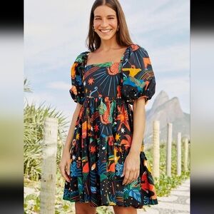 FARM RIO ZODIAC ORGANIC MINI DRESS